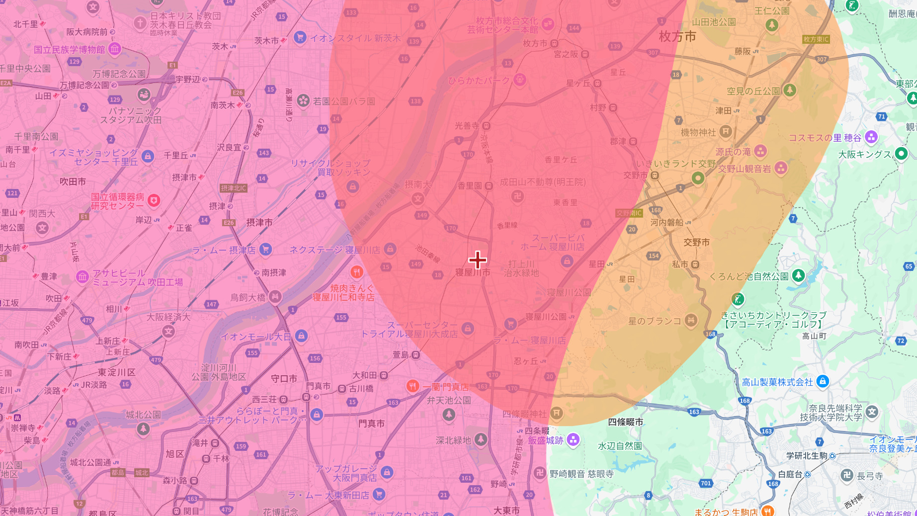 寝屋川市の電波事情